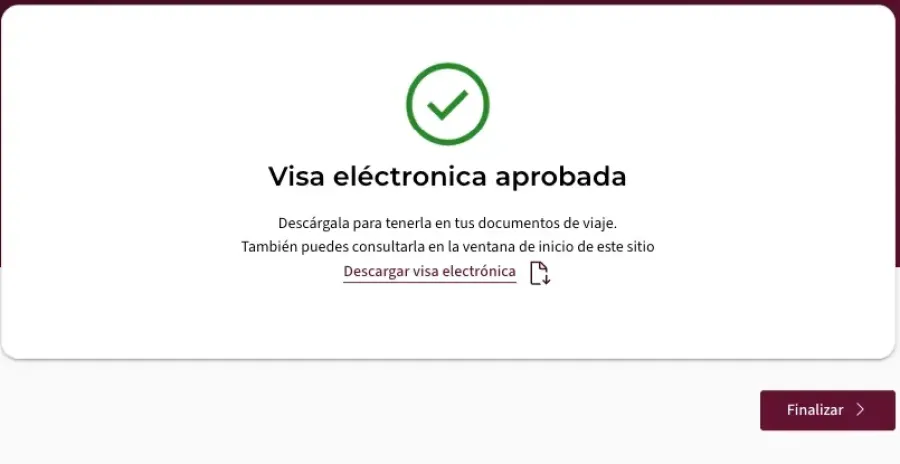 Imagem visto eletrOnico mexico aprovado